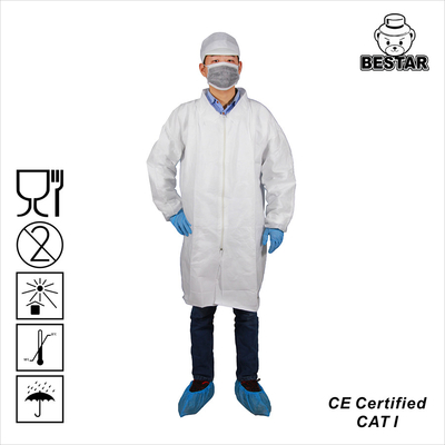 CE 의학 버릴 수 있는 실험실 가운 ISO13485 미다공막 버릴 수 있는 재킷