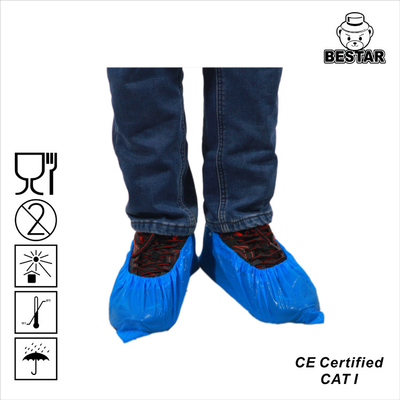 미생물에 의해 분해된 의학 버릴 수 있는 푸른 플라스틱 오버슈즈 CPE 신발 커버